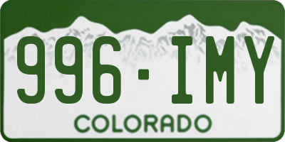 CO license plate 996IMY