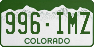CO license plate 996IMZ