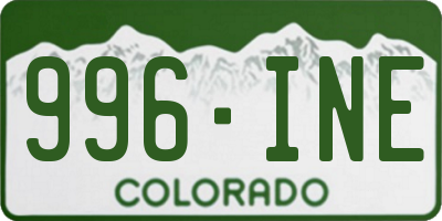 CO license plate 996INE