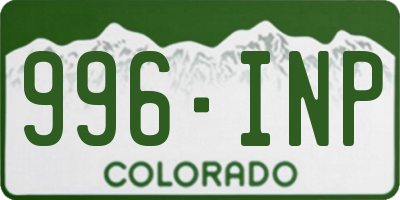 CO license plate 996INP