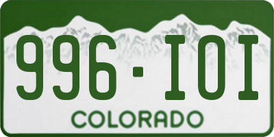 CO license plate 996IOI