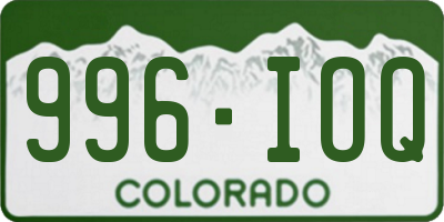 CO license plate 996IOQ