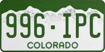CO license plate 996IPC