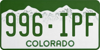 CO license plate 996IPF