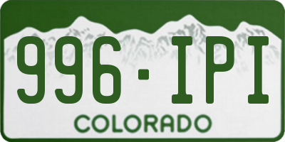 CO license plate 996IPI