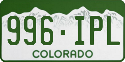 CO license plate 996IPL