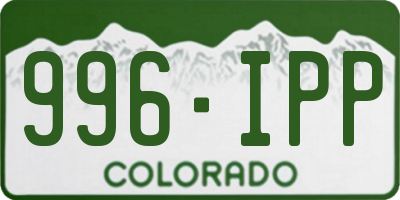 CO license plate 996IPP