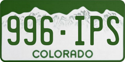 CO license plate 996IPS