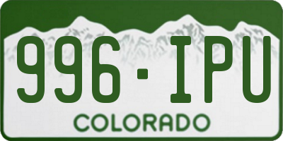 CO license plate 996IPU