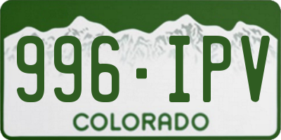 CO license plate 996IPV