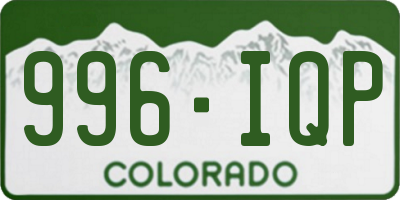 CO license plate 996IQP