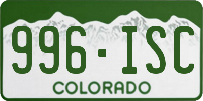 CO license plate 996ISC