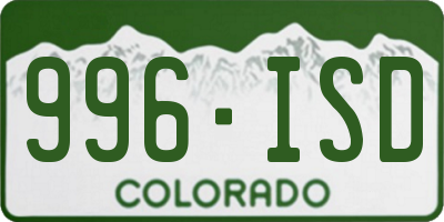 CO license plate 996ISD