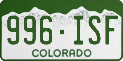 CO license plate 996ISF