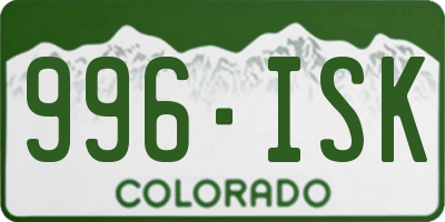 CO license plate 996ISK