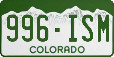 CO license plate 996ISM