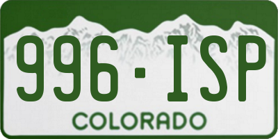 CO license plate 996ISP