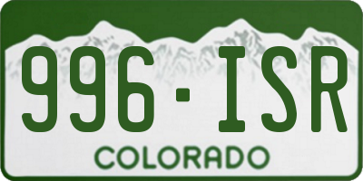 CO license plate 996ISR