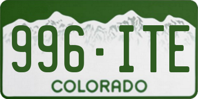 CO license plate 996ITE
