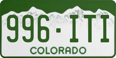 CO license plate 996ITI