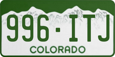 CO license plate 996ITJ