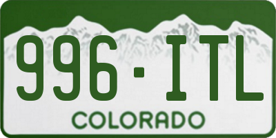 CO license plate 996ITL