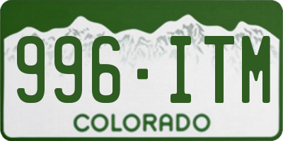 CO license plate 996ITM