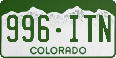 CO license plate 996ITN
