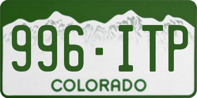 CO license plate 996ITP