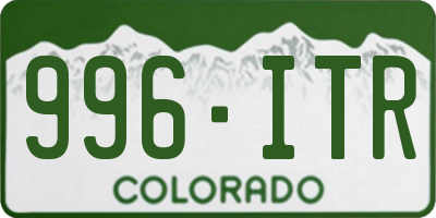 CO license plate 996ITR