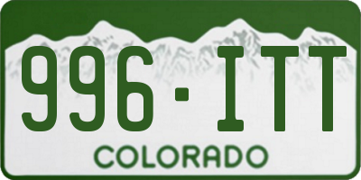 CO license plate 996ITT