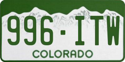 CO license plate 996ITW