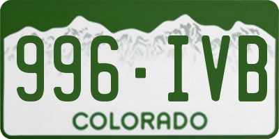CO license plate 996IVB