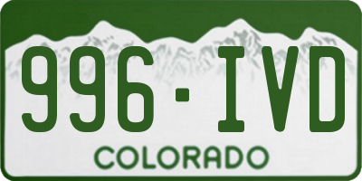 CO license plate 996IVD