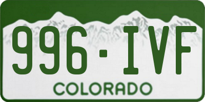 CO license plate 996IVF