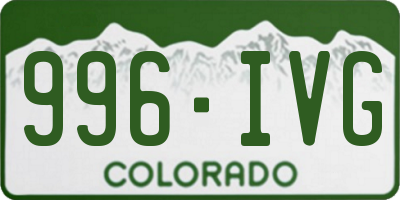 CO license plate 996IVG