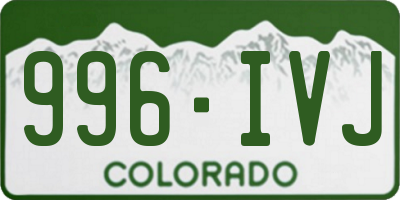CO license plate 996IVJ