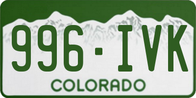 CO license plate 996IVK