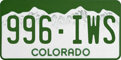 CO license plate 996IWS