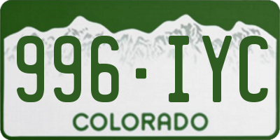 CO license plate 996IYC