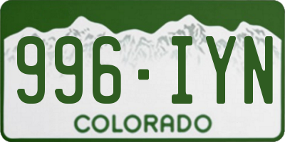 CO license plate 996IYN