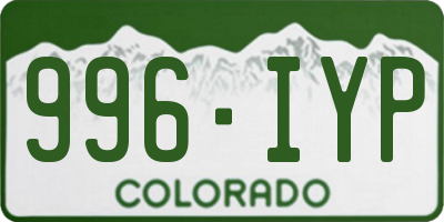 CO license plate 996IYP