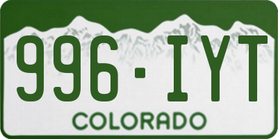 CO license plate 996IYT
