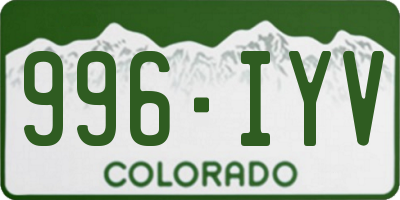 CO license plate 996IYV