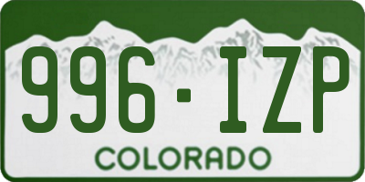 CO license plate 996IZP