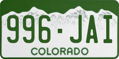 CO license plate 996JAI