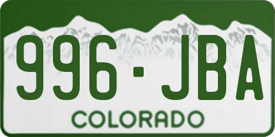 CO license plate 996JBA