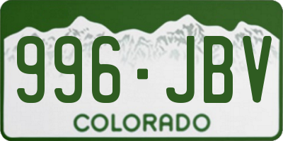 CO license plate 996JBV
