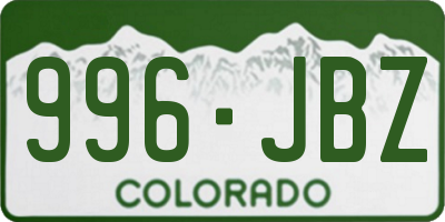 CO license plate 996JBZ