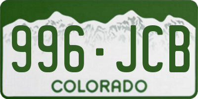 CO license plate 996JCB
